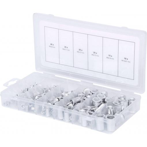KS Tools 970.0620 Sortiment závitů, hliník, M3x9mm-M10 x 21mm, 150 ks