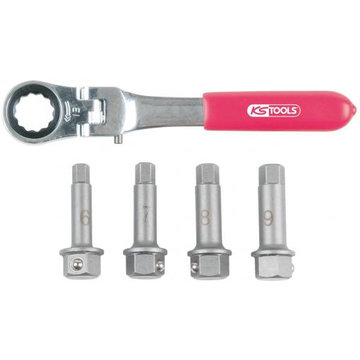 KS Tools 918.3500 Speciální sada nástrčných klíčů 1/2 pro brzdové třmeny, 5 ks