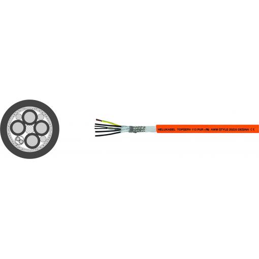 HELU TOPSERV® 113 707232 servo kabel 4 G 6 mm² + 2 x 1 mm², 50 m, oranžová