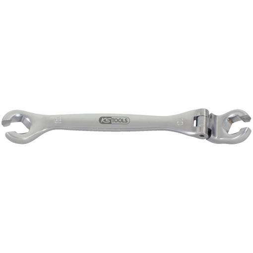 KS Tools 518.0380 CHROMEplus otevřený oboustranný očkový klíč s kloubem, 10 mm