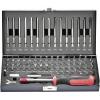 TOOLCRAFT HT02183 820952 sada bitů, 75dílná, plochý, inbus, spojka, Tri-Wing, TORQ, čtyřzub (XZN), křížový PZ, křížový PH, profil T, 1/4 (6,3 mm)