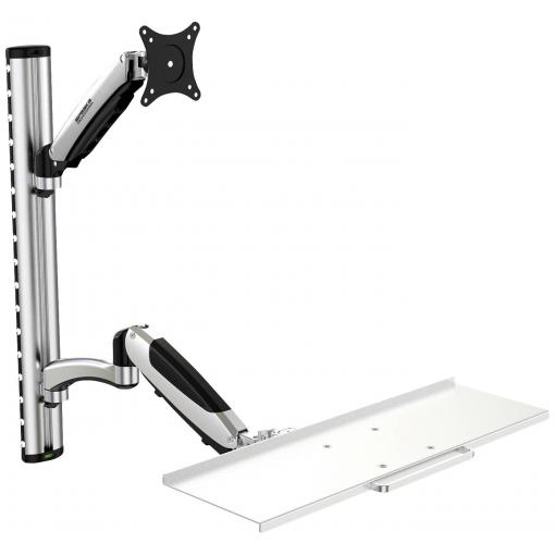 SpeaKa Professional držák na zeď pro monitor SP-MM-730 1 Displej: (s) 43,2 cm (17) - 68,6 cm (27) černá/stříbrná nastavitelná výška, naklápěcí, nakláněcí,