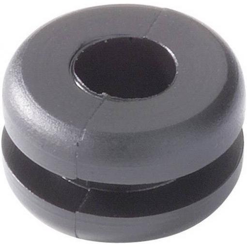 HellermannTyton HV1209-PVC-BK-M1 kabelová průchodka Průměr svorky (max.) 4 mm Tloušťka montážní desky (max.) 1.5 mm PVC černá 1 ks