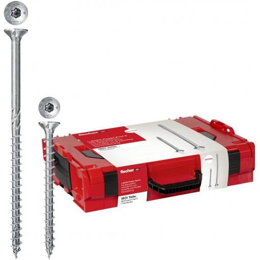 Fischer 558739 L-BOXX 102 Power-Fast II šrouby do dřevotřísky T profil ocel galvanizováno zinkem 1801 díly