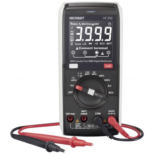 VOLTCRAFT VC252 multimetr digitální True RMS LoZ CAT III 600 V Displej (counts): 4000