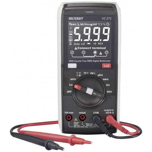VOLTCRAFT VC272 multimetr digitální True RMS LoZ CAT III 600 V Displej (counts): 6000