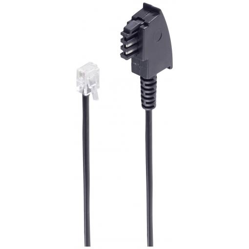 Shiverpeaks telefonní kabel [1x telefonní zástrčka TAE-F - 1x RJ11 zástrčka 6p4c] 3 m černá