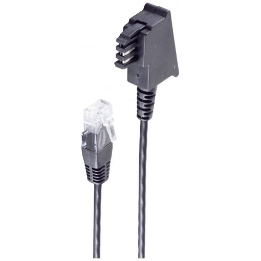 Shiverpeaks DSL kabel [1x telefonní zástrčka TAE-F - 1x RJ45 zástrčka] 10 m černá