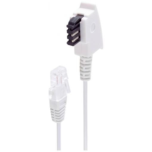 Shiverpeaks DSL kabel [1x telefonní zástrčka TAE-F - 1x RJ45 zástrčka] 0.5 m bílá