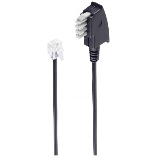 Shiverpeaks telefonní kabel [1x telefonní zástrčka TAE-N - 1x RJ11 zástrčka 6p2c] 10 m černá