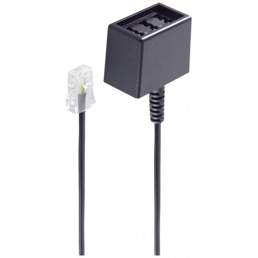 Shiverpeaks telefonní adaptér [1x RJ45 zástrčka 8p4c - 1x telefonní zásuvka TAE-NFN] 0.15 m černá