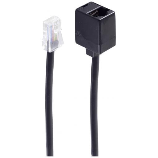Shiverpeaks telefonní kabel [1x RJ45 zástrčka 8p8c - 1x telefonní spojka TAE-N] 6 m černá