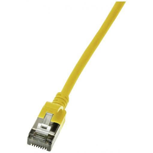LogiLink CQ9067S RJ45 síťové kabely, propojovací kabely CAT 6A U/FTP 3.00 m žlutá extrémně tenký , samozhášecí, flexibilní provedení, fóliové stínění, bez
