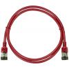 LogiLink CQ9044S RJ45 síťové kabely, propojovací kabely CAT 6A U/FTP 1.50 m červená extrémně tenký , samozhášecí, flexibilní provedení, fóliové stínění, bez