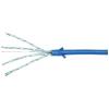 LogiLink CQ9046S RJ45 síťové kabely, propojovací kabely CAT 6A U/FTP 1.50 m modrá extrémně tenký , samozhášecí, flexibilní provedení, fóliové stínění, bez