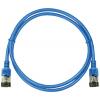 LogiLink CQ9016S RJ45 síťové kabely, propojovací kabely CAT 6A U/FTP 0.30 m modrá extrémně tenký , samozhášecí, flexibilní provedení, fóliové stínění, bez