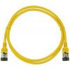 LogiLink CQ9017S RJ45 síťové kabely, propojovací kabely CAT 6A U/FTP 0.30 m žlutá extrémně tenký , samozhášecí, flexibilní provedení, fóliové stínění, bez