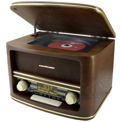 soundmaster NR961 NR961 stolní rádio, DAB+, FM, AUX, USB, CD, Bluetooth, vč. dálkového ovládání, hnědá