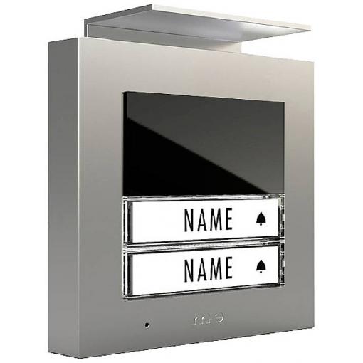 m-e modern-electronics ADV-1020 S kabelový Venkovní audiostanice pro domovní telefon venkovní jednotka, pro 2 rodiny, stříbrná, 41317