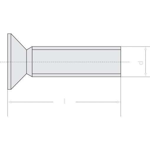 TOOLCRAFT M2,5*12 D965-4.8-A2K 194778 zápustný šroub M2.5 12 mm příruba DIN 965 ocel pozinkované 100 ks
