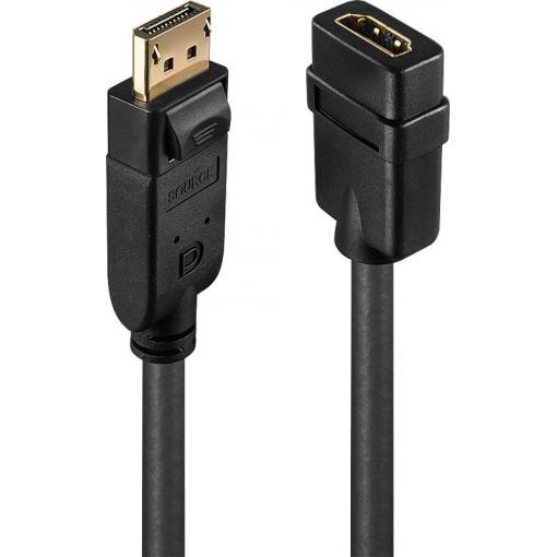 LINDY 41005 HDMI kabelový adaptér [1x zástrčka DisplayPort - 1x HDMI zásuvka] černá 15.00 cm