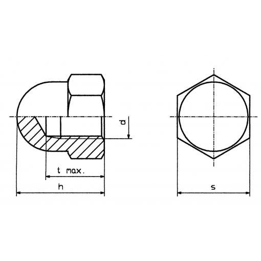 TOOLCRAFT M5 D1587-POLY 194792 klobouková matice uzavřená M5 plast 10 ks