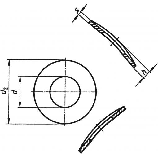 TOOLCRAFT A4 D137-A2 194667 pružná podložka vnitřní Ø: 4.3 mm M4 DIN 137 nerezová ocel A2 100 ks