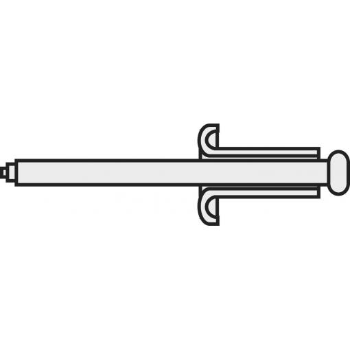 TOOLCRAFT 194794 slepý nýt (Ø x d) 3 mm x 8 mm ocel hliník A3*8 D7337-AL/ST 10 ks