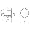 TOOLCRAFT M3 D1587-STAHL:A2K 194786 klobouková matice uzavřená M3 DIN 1587 ocel pozinkované 10 ks