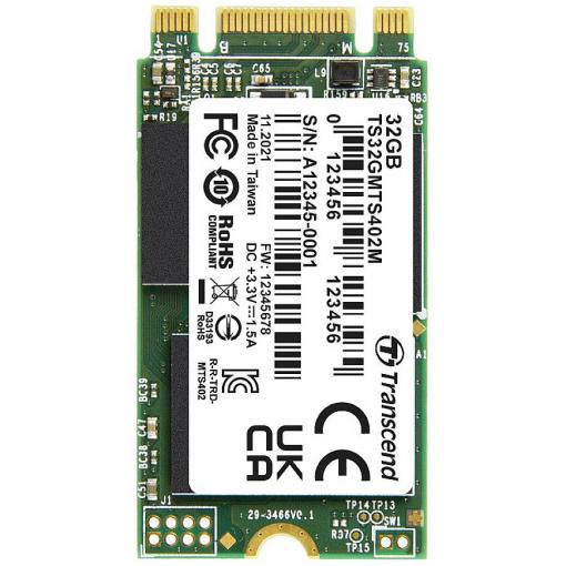 Transcend MTS402M 32 GB interní M.2 PCIe NVMe SSD 2242 SATA III Industrial TS32GMTS402M