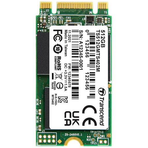 Transcend MTS402M 256 GB interní M.2 PCIe NVMe SSD 2242 SATA III Industrial TS256GMTS402M