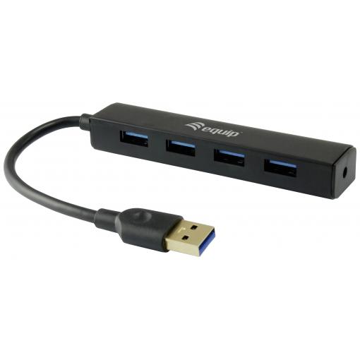 Equip 128953 USB Hub 4 porty USB-A USB 3.0 5 GBit/s černá Equip Life 4-Port USB 3.0 Hub - Hub - 4 x SuperSpeed USB 3.0