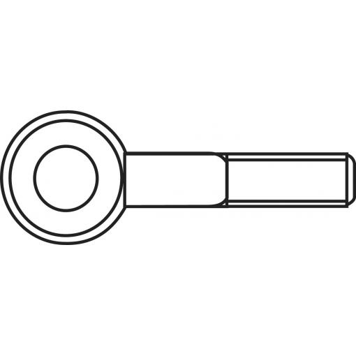 TOOLCRAFT Šrouby s okem 15 mm Pozinkovaná ocel M4 50 ks