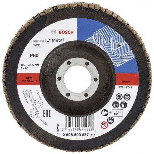 Bosch Accessories 2608603657 X431 vějířovitý brusný kotouč Průměr 125 mm Ø otvoru 22.33 mm Zrnitost 60 ocel 1 ks