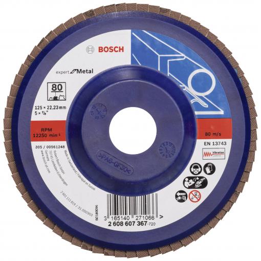 Bosch Accessories 2608607367 X551 vějířovitý brusný kotouč Průměr 125 mm Ø otvoru 22.33 mm Zrnitost 80 ocel 1 ks