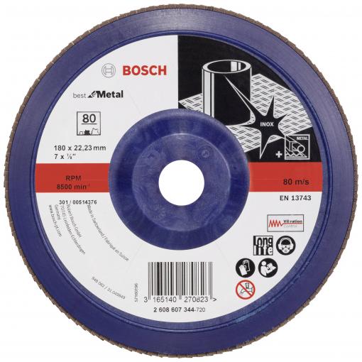 Bosch Accessories 2608607344 X571 vějířovitý brusný kotouč Průměr 180 mm Ø otvoru 22.33 mm Zrnitost 80 ocel 1 ks