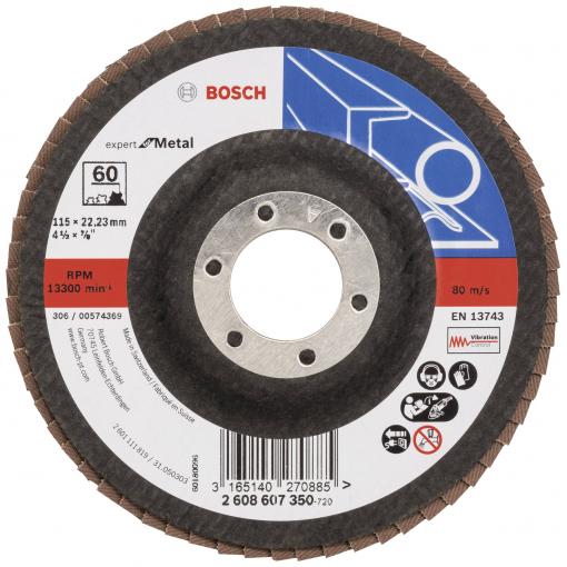Bosch Accessories 2608607350 X551 vějířový brusný kotouč Průměr 115 mm Ø otvoru 22.33 mm Zrnitost 60 ocel 1 ks
