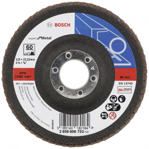 Bosch Accessories 2608606753 X551 vějířový brusný kotouč Průměr 115 mm Ø otvoru 22.33 mm Zrnitost 60 ocel 1 ks
