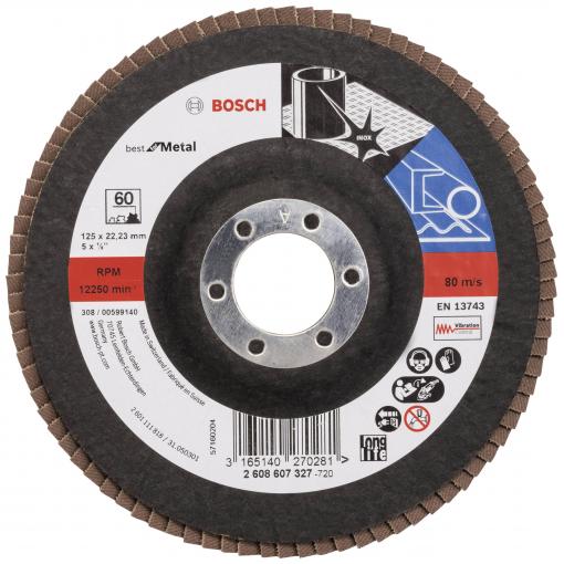 Bosch Accessories 2608607327 X571 vějířovitý brusný kotouč Průměr 125 mm Ø otvoru 22.33 mm Zrnitost 60 ocel 1 ks