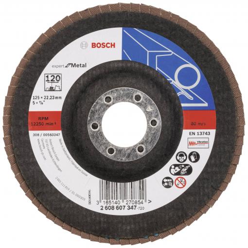 Bosch Accessories 2608607347 X551 vějířovitý brusný kotouč Průměr 125 mm Ø otvoru 22.33 mm Zrnitost 120 ocel 1 ks