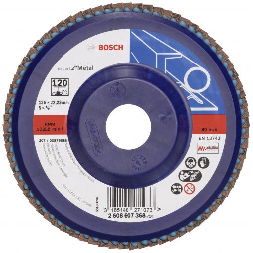 Bosch Accessories 2608607368 X551 vějířovitý brusný kotouč Průměr 125 mm Ø otvoru 22.33 mm Zrnitost 120 ocel 1 ks
