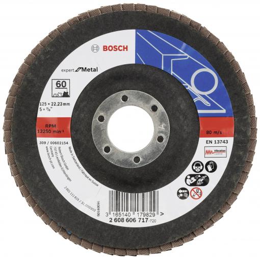 Bosch Accessories 2608606717 X551 vějířovitý brusný kotouč Průměr 125 mm Ø otvoru 22.33 mm Zrnitost 60 ocel 1 ks
