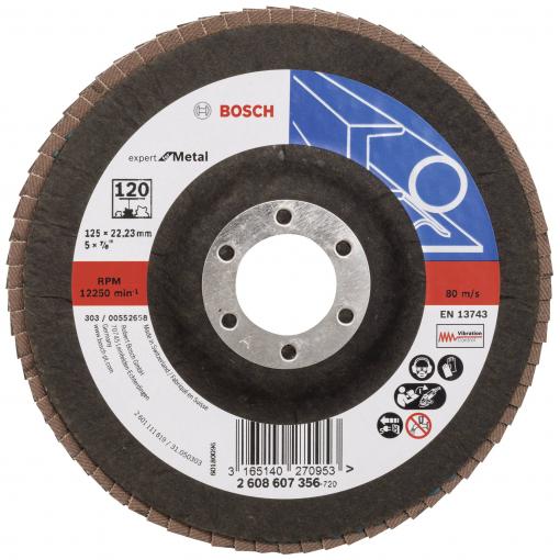 Bosch Accessories 2608607356 X551 vějířovitý brusný kotouč Průměr 125 mm Ø otvoru 22.33 mm Zrnitost 120 ocel 1 ks