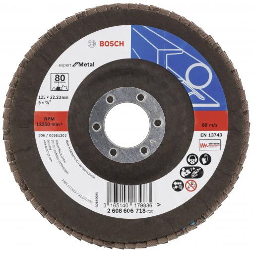 Bosch Accessories 2608606718 X551 vějířovitý brusný kotouč Průměr 125 mm Ø otvoru 22.33 mm Zrnitost 80 ocel 1 ks