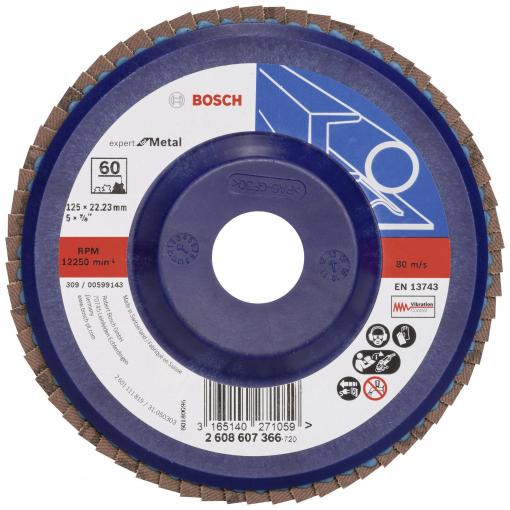 Bosch Accessories 2608607366 X551 vějířovitý brusný kotouč Průměr 125 mm Ø otvoru 22.33 mm Zrnitost 60 ocel 1 ks