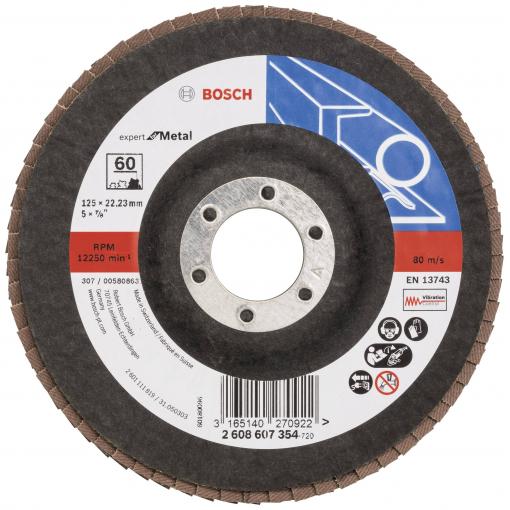 Bosch Accessories 2608607354 X551 vějířovitý brusný kotouč Průměr 125 mm Ø otvoru 22.33 mm Zrnitost 60 ocel 1 ks