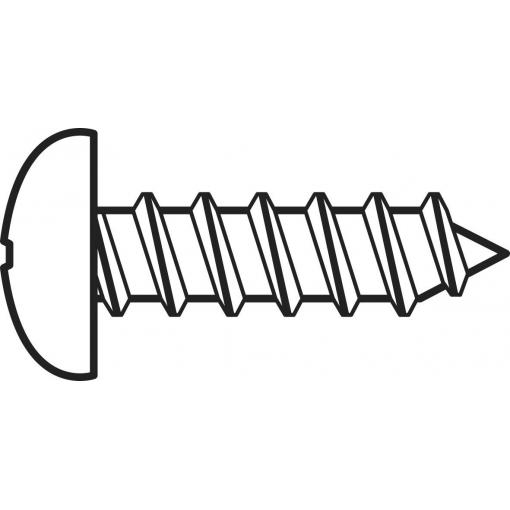TOOLCRAFT 827358 čočkové šrouby do plechu 2.2 mm 9.5 mm křížová drážka Philips DIN 7981-C ocel pozinkované 100 ks