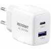 VOLTCRAFT UC-2ACX001 USB nabíječka, GaN, 1x USB A , 1x USB-C®, 25 W, Dodávka energie, bílá