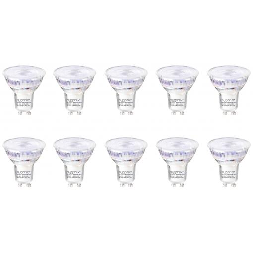 Sygonix SY-5237738 LED Energetická třída (EEK2021) E (A - G) GU10 žárovka 3.6 W = 50 W teplá bílá (Ø x v) 50 mm x 54 mm nestmívatelné 10 ks