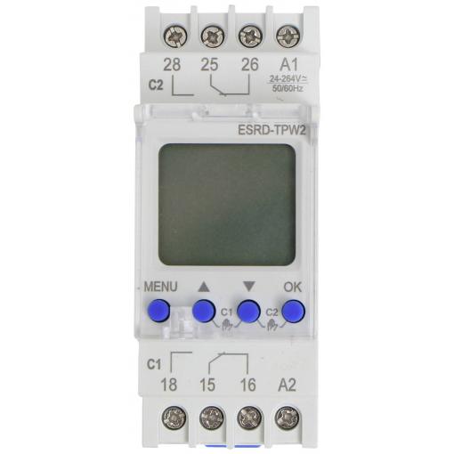 Counttec S2K90 spínací hodiny na DIN lištu ESRD-TPD2 multifunkční, týdenní program, denní program, prázdninový program